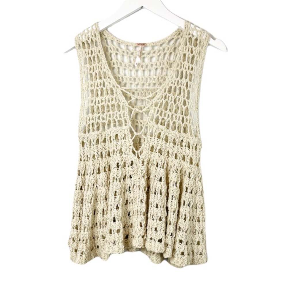 Free People Circles Within Circles Crochet Tank Top Size XS - Picture 5 of 10